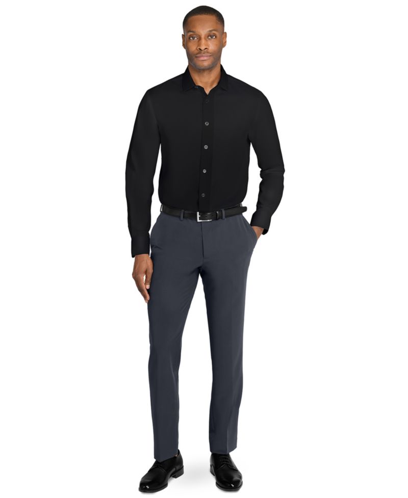Men's Solid Hybrid Slim Fit Easy Care Long Sleeve Shirt