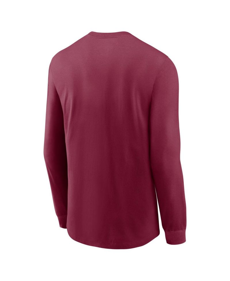 Men's Garnet Florida State Seminoles Essential Baseball Arch Long Sleeve T-Shirt