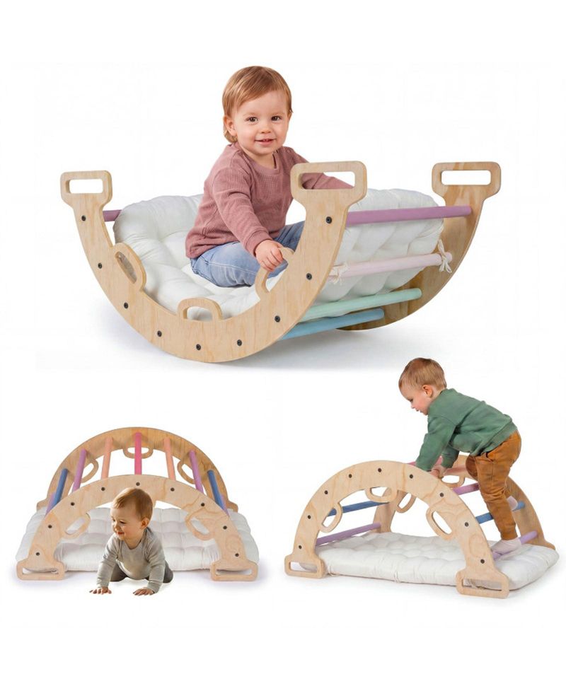Montessori 3-in-1 Wooden Rocking Climbing Arch