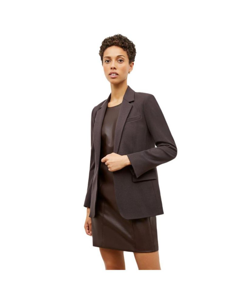Petite Faux Leather Shift Dress with Princess Seams