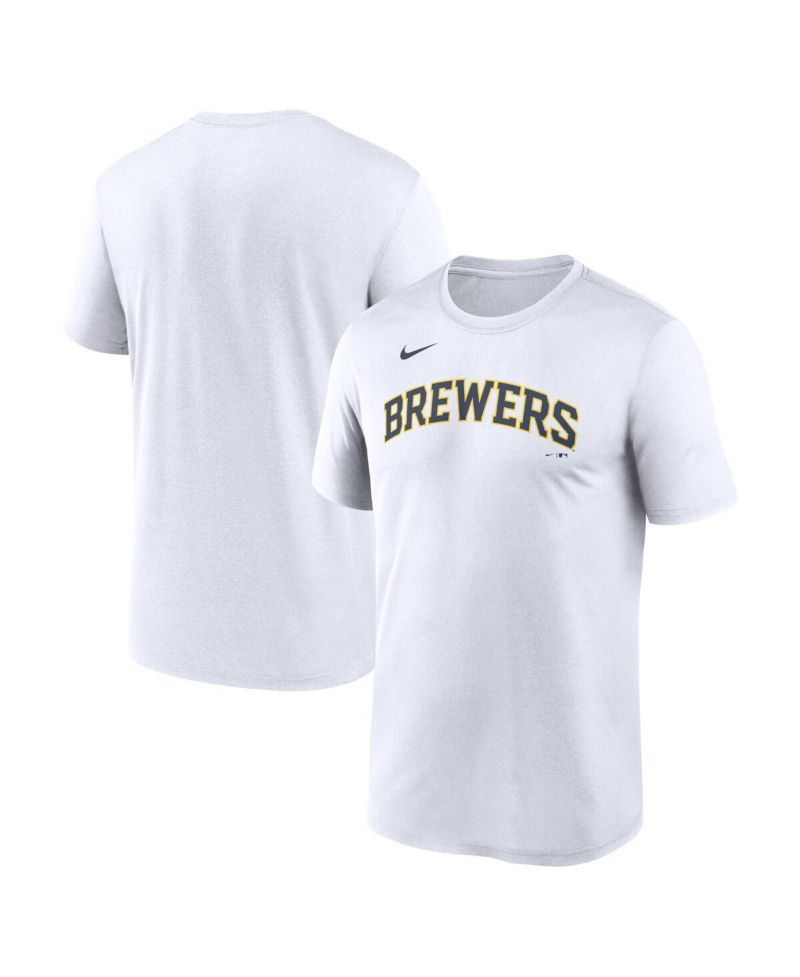 Men's White Milwaukee Brewers New Legend Wordmark Dri-FIT T-Shirt