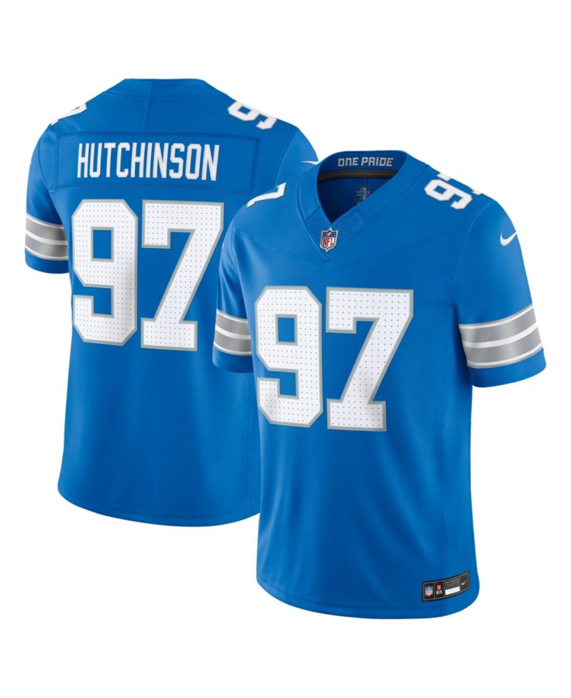 Men's Aidan Hutchinson Blue Detroit Lions Vapor F.U.S.E. Stitched Limited Jersey