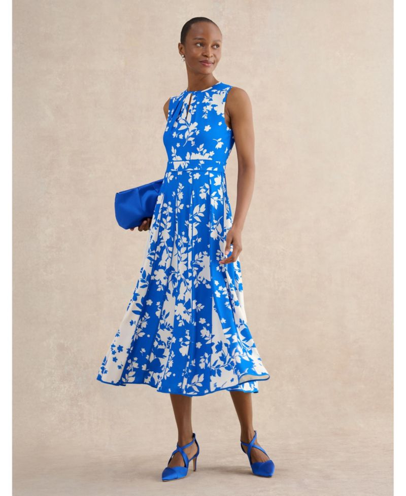 Women's Angelica Pleated Fit-Flare Midi Dress