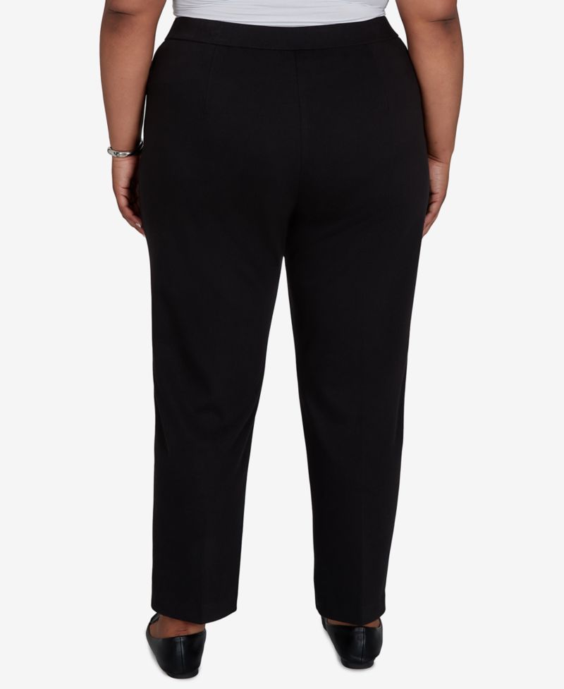 Plus Size Knit Twill Mid-Rise Pull-On Pants