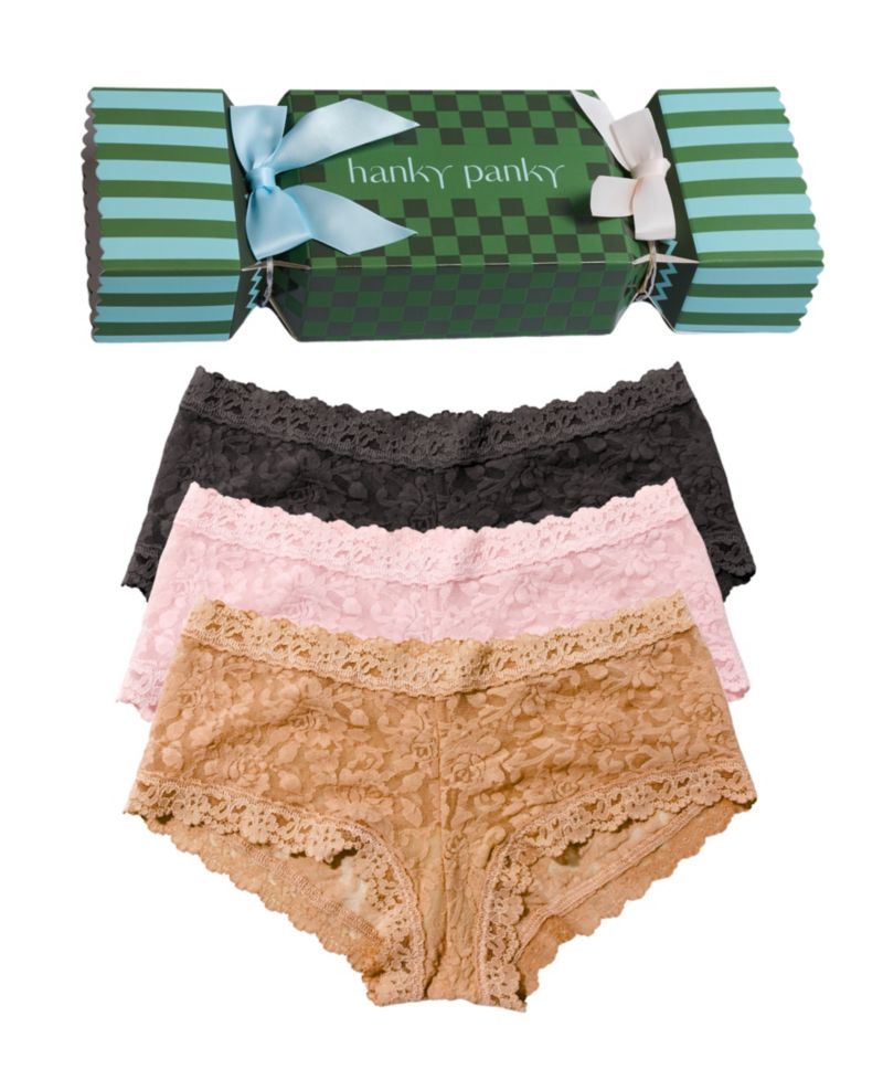 Women's Signature Lace Floral-Print Boyshort Panty