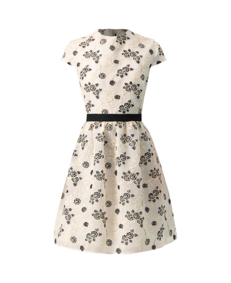 Women's Floral Embroidered Short A-Line Dress