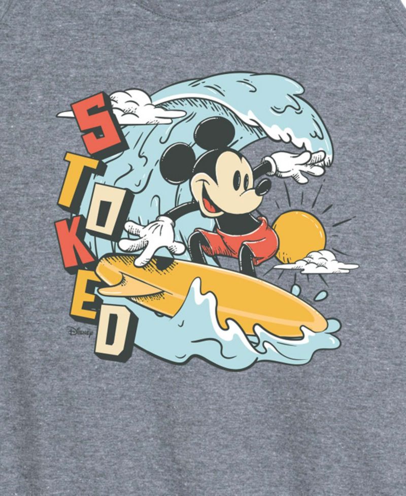 Plus Size Disney Mickey Surfing Stoked Racerback Graphic Tank Top
