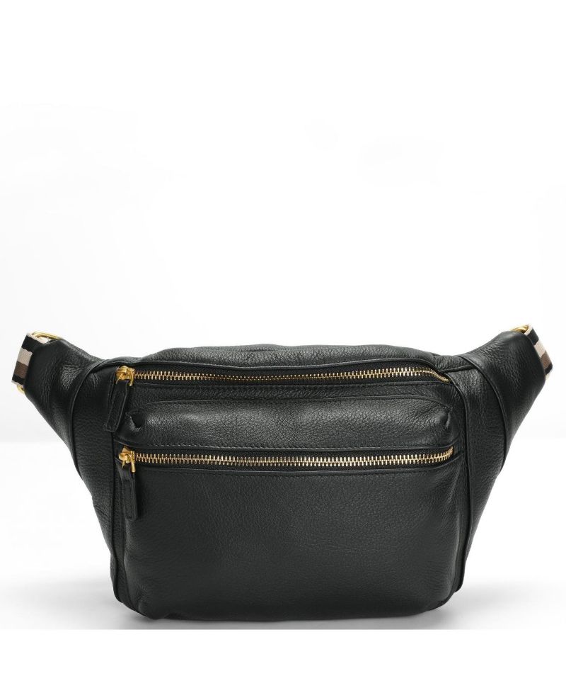 Cleo Leather Fanny Pack Crossbody Sling Bag Chest Belt Purse
