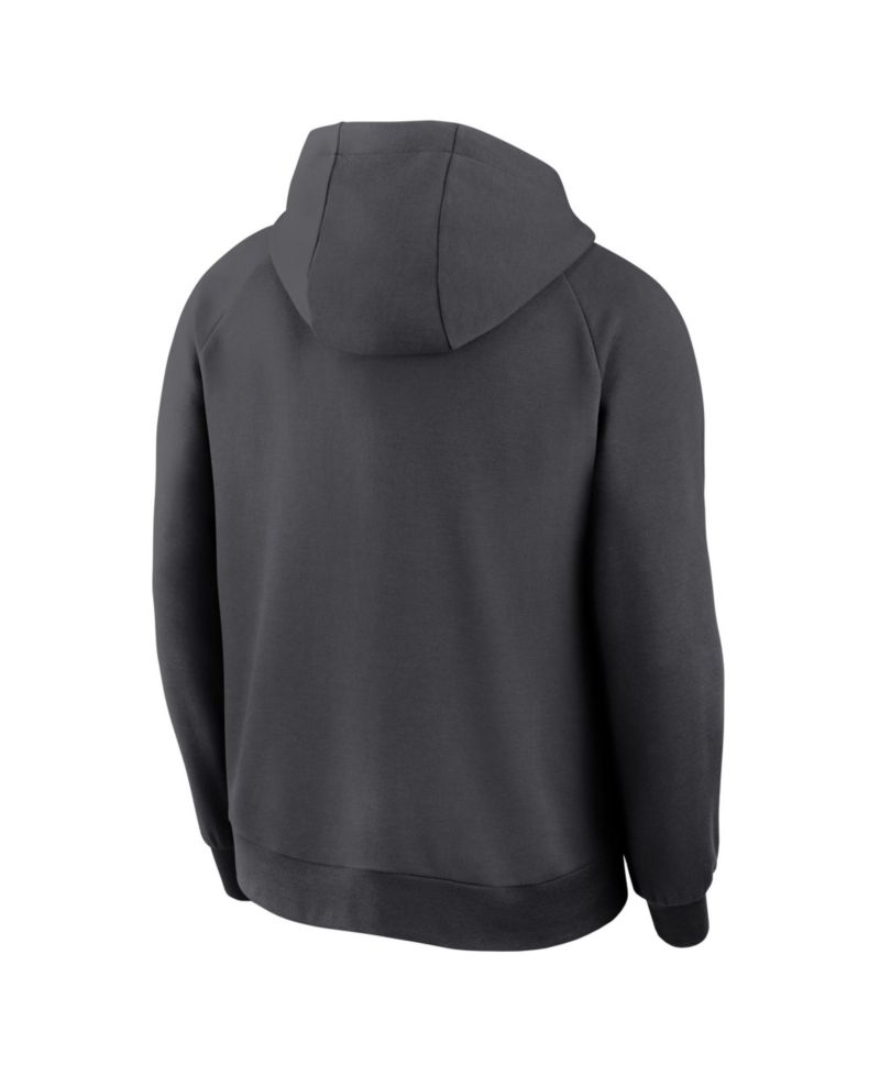 Men's Anthracite Los Angeles Dodgers Authentic Collection Player Raglan Dri-FIT Full-Zip Hoodie