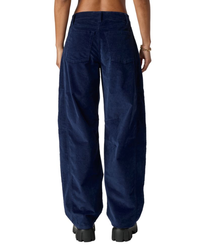 Juniors' Stretch-Corduroy Barrel-Leg Pants