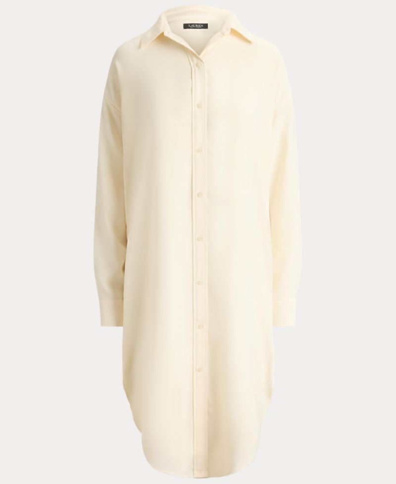 Women's Double Faced Georgette Midi Shirt-Dress