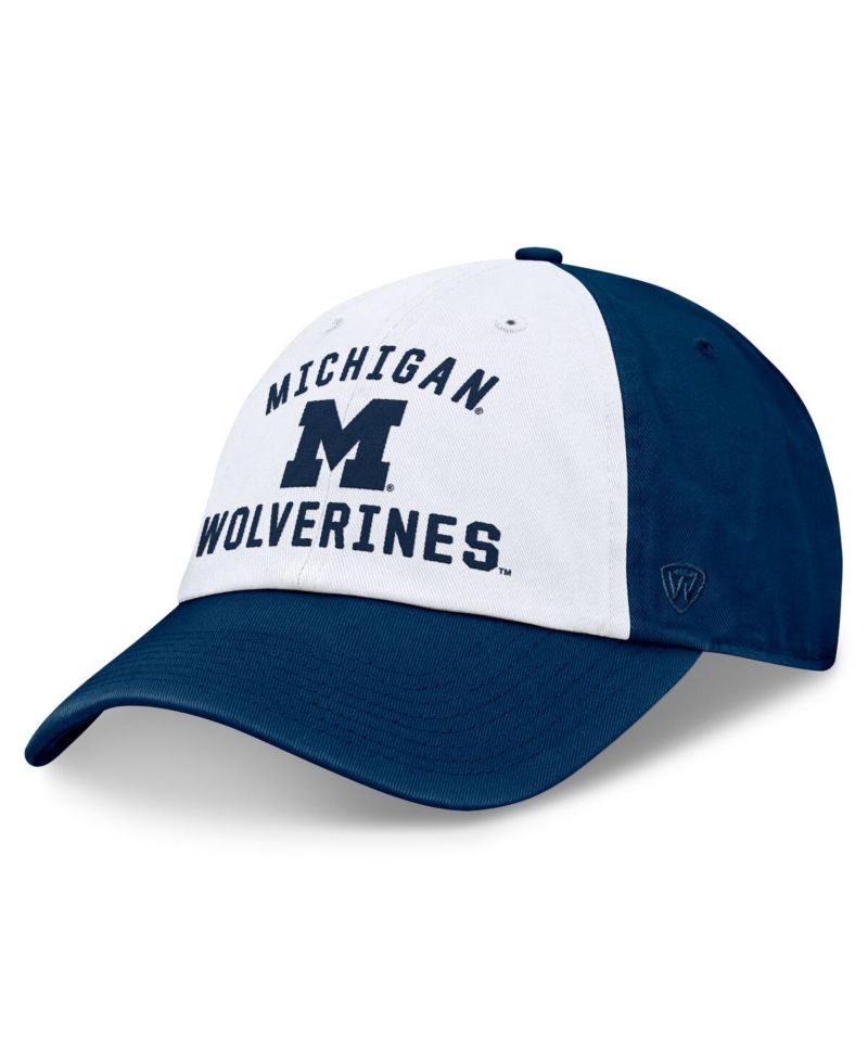 Men's White/Navy Michigan Wolverines Heritage Weston Adjustable Hat