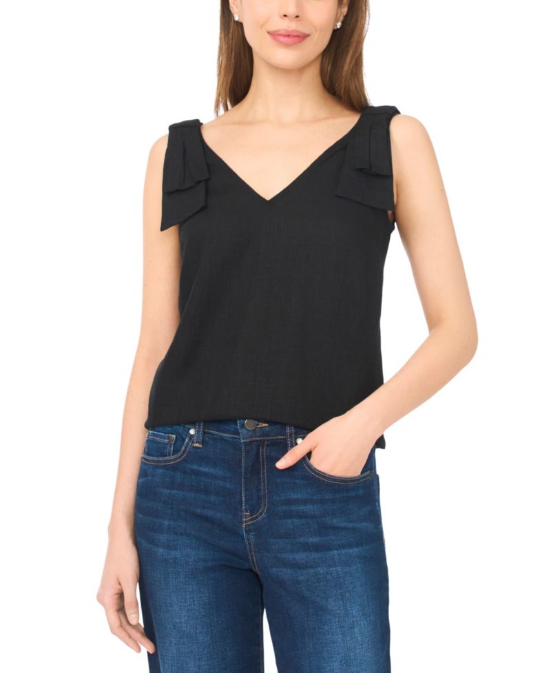 Women's V-Neck Bow-Strap Tank Top