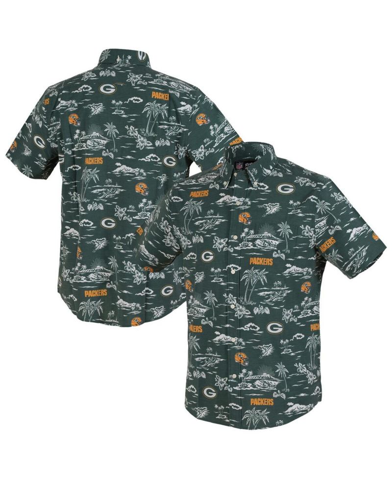 Men's Green Green Bay Packers Kekai Performance Button-Down Shirt