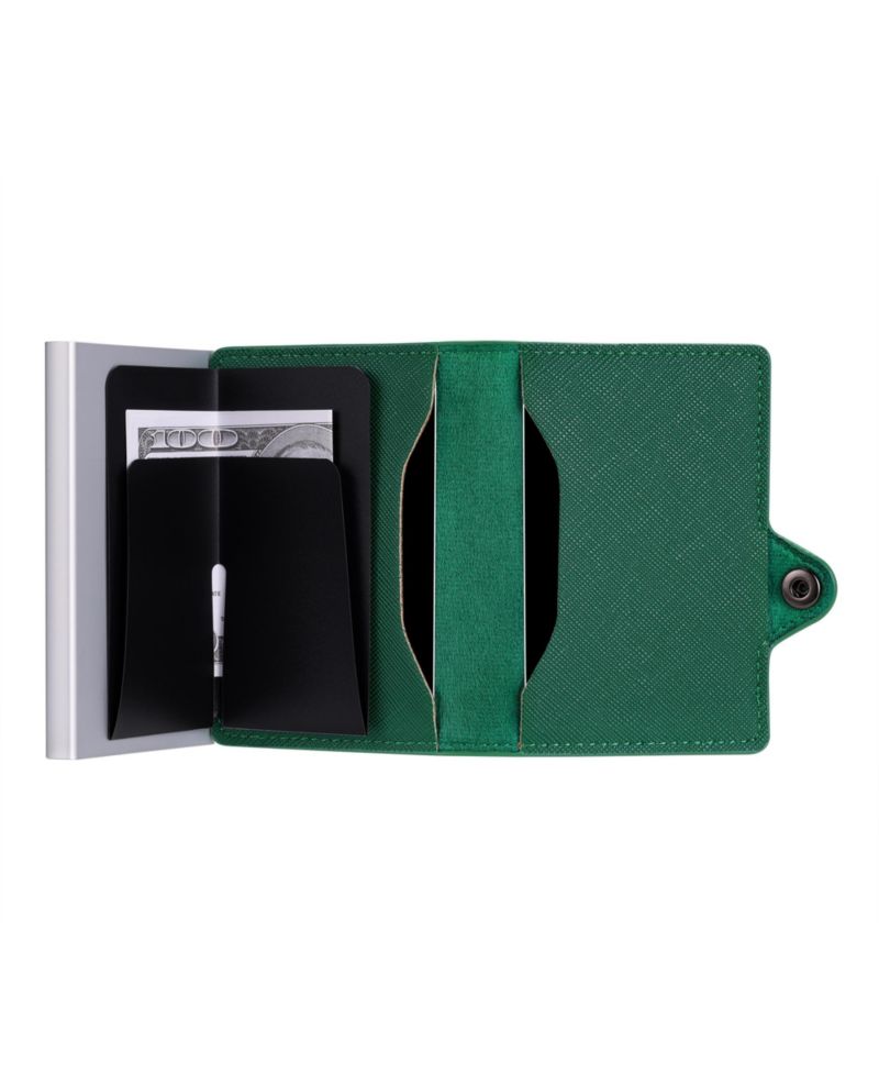 RFID Pop Up Wallet for Women - Slim Minimalist Credit Card Holder (4-6 Card Capacity) - Aluminum Metal Case