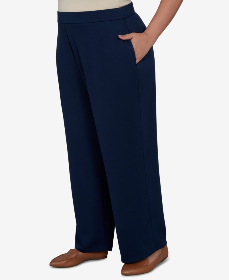 Plus Size Wide-Leg Pull-On Rayon-Nylon Blend Pants