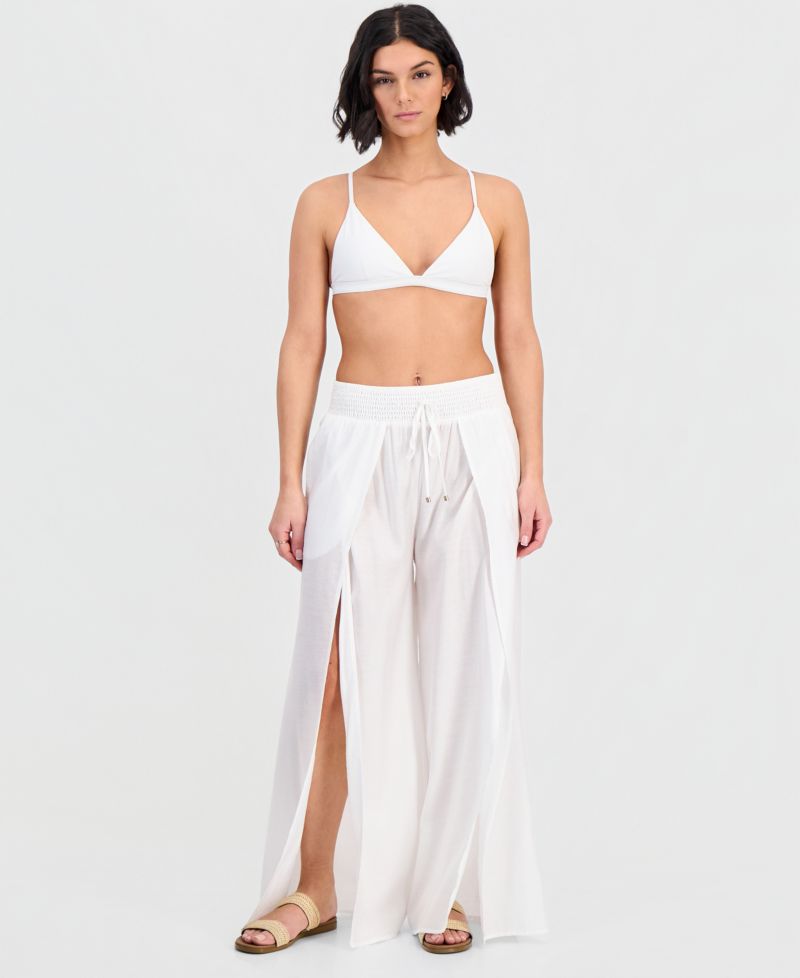 Women's Smocked-Waist Cover-Up Pants