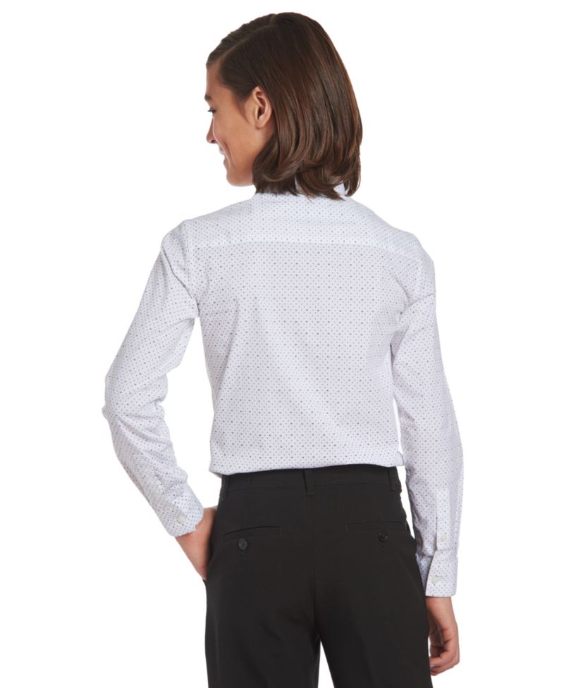 Big Boys Slim-Fit Stretch Logo Dot-Print Dress Shirt