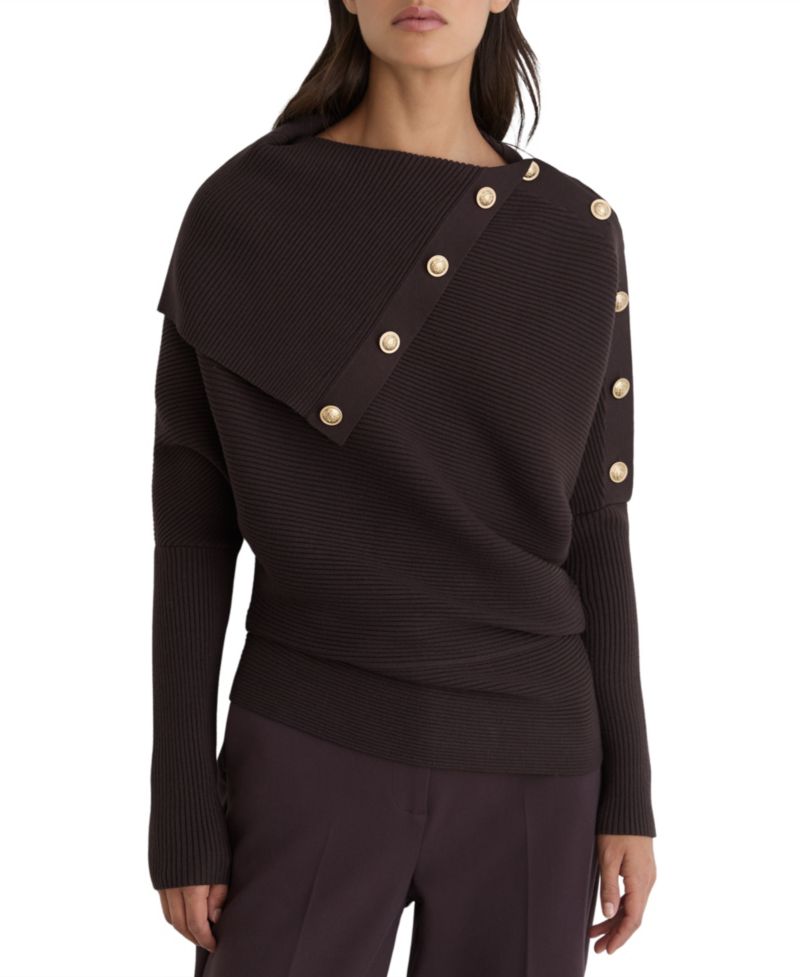 Women's Lexi Drop-Shoulder Shawl Neck Sweater