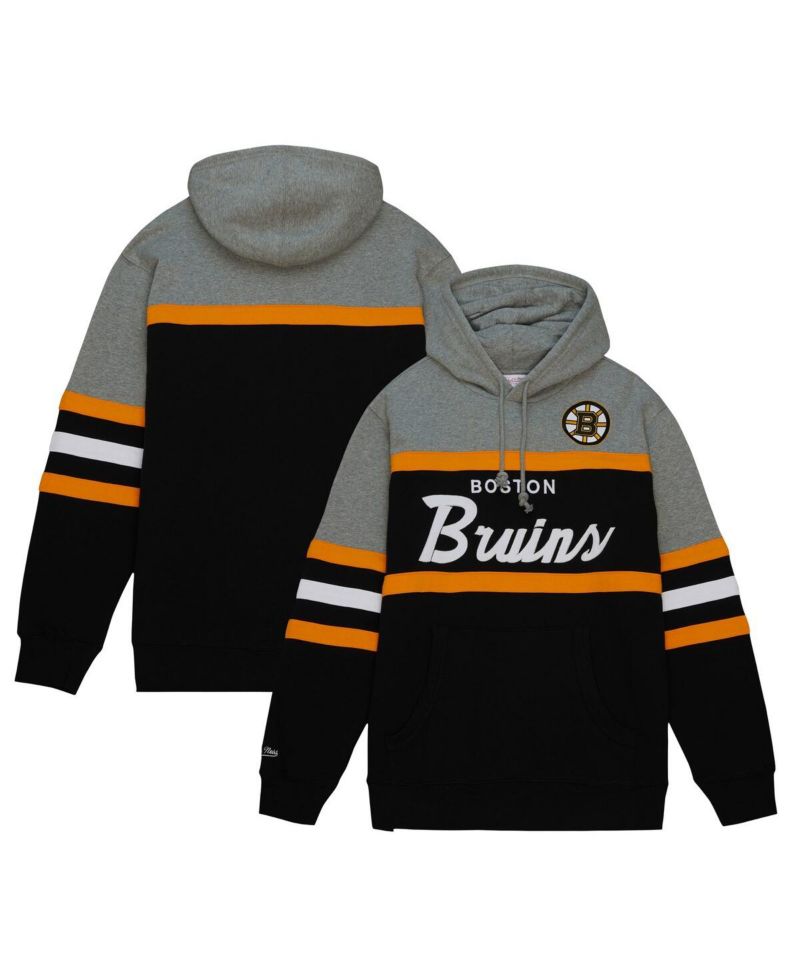 Men's Black, Gray Boston Bruins Head Coach Pullover Hoodie