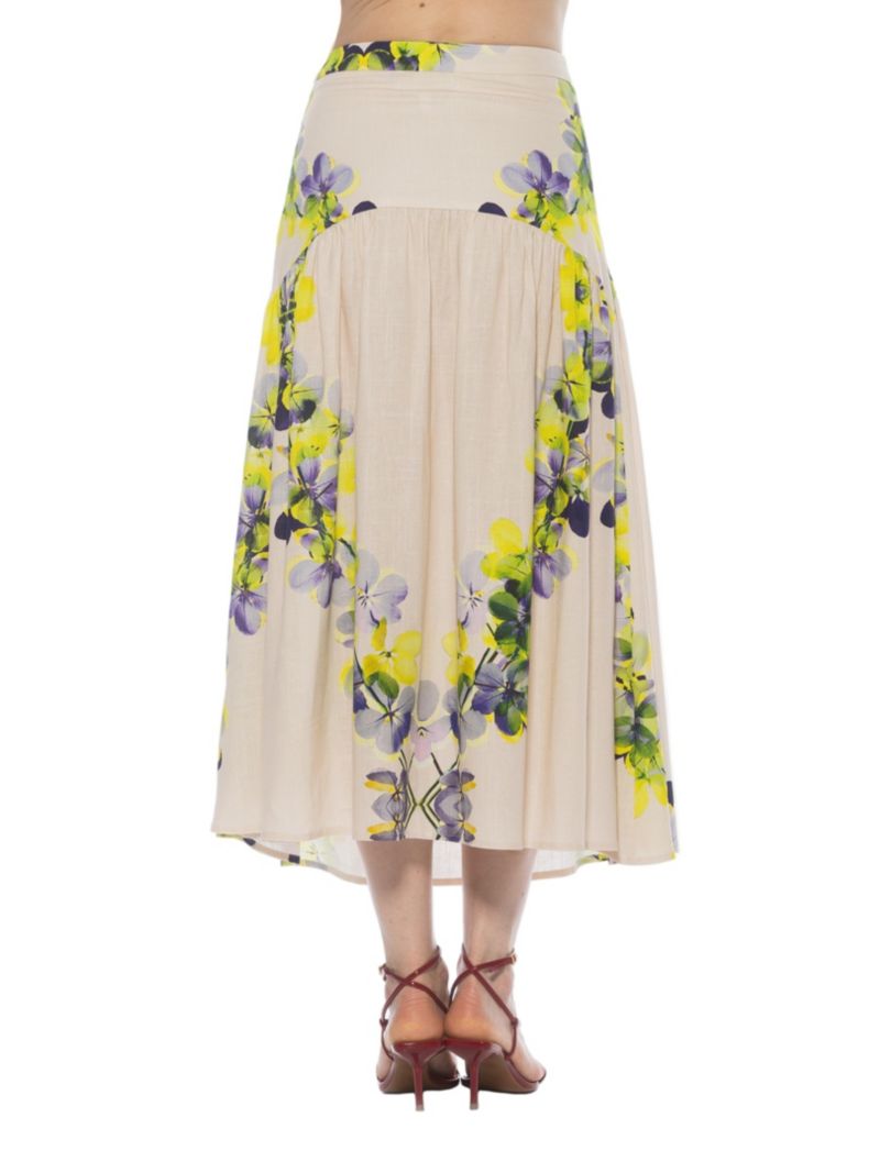 Women's Michel Dropped Waist Midi Shirred Skirt