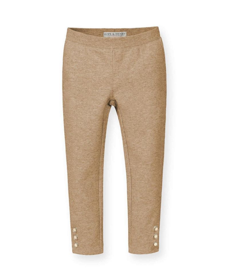 Little and Big Girls' 6-12 Button Cuff Ponte Pant