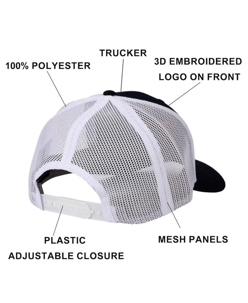 Men's 3D Embroidered Logo Navy Trucker Hat