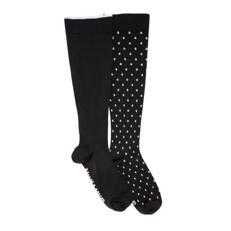 Women's 2 Pair Pack Nylon Compression Knee High Socks, One Size