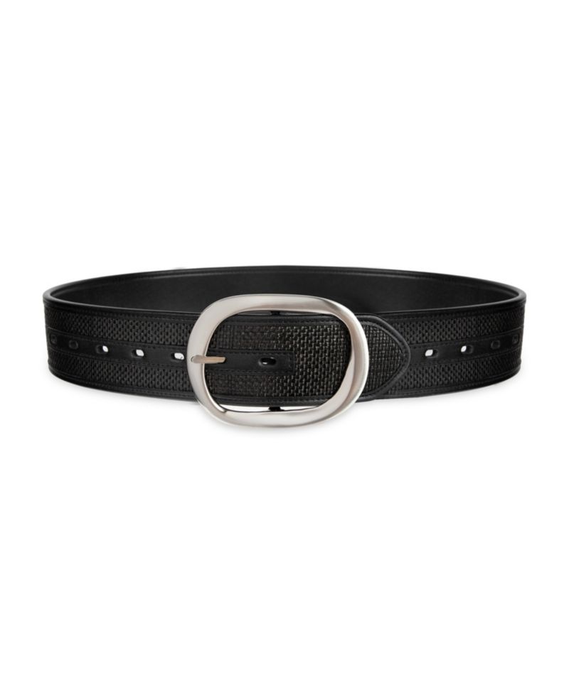 Women's Two-in-One Reversible Oversized Statement Buckle Belt