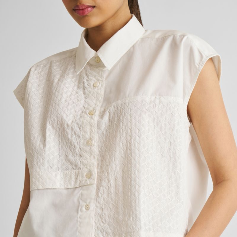 Women's Embroidered Panel Crop Top
