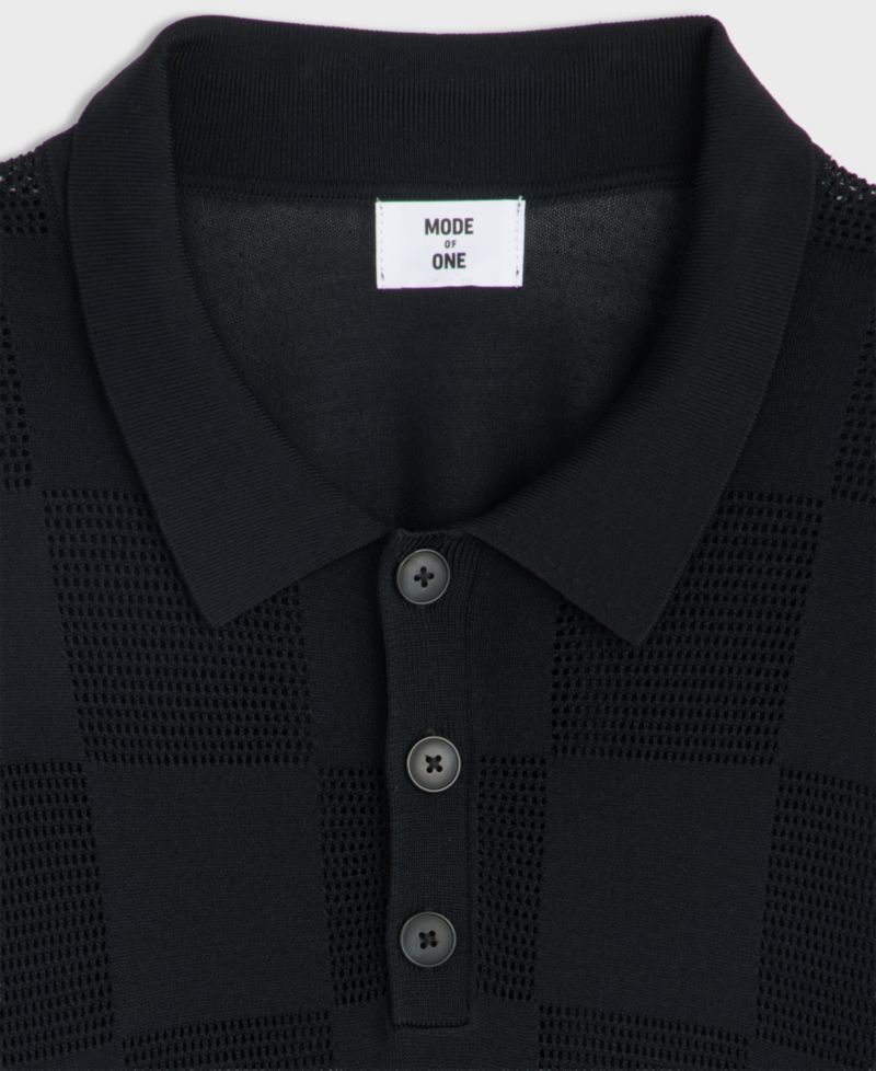 Men's Relaxed-Fit Cable-Knit Polo Sweater