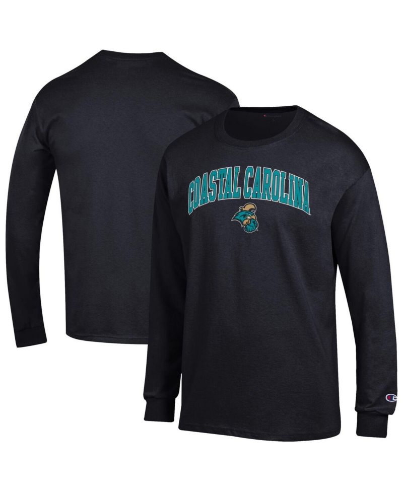 Men's Black Coastal Carolina Chanticleers Arch Over Logo Long Sleeve T-Shirt