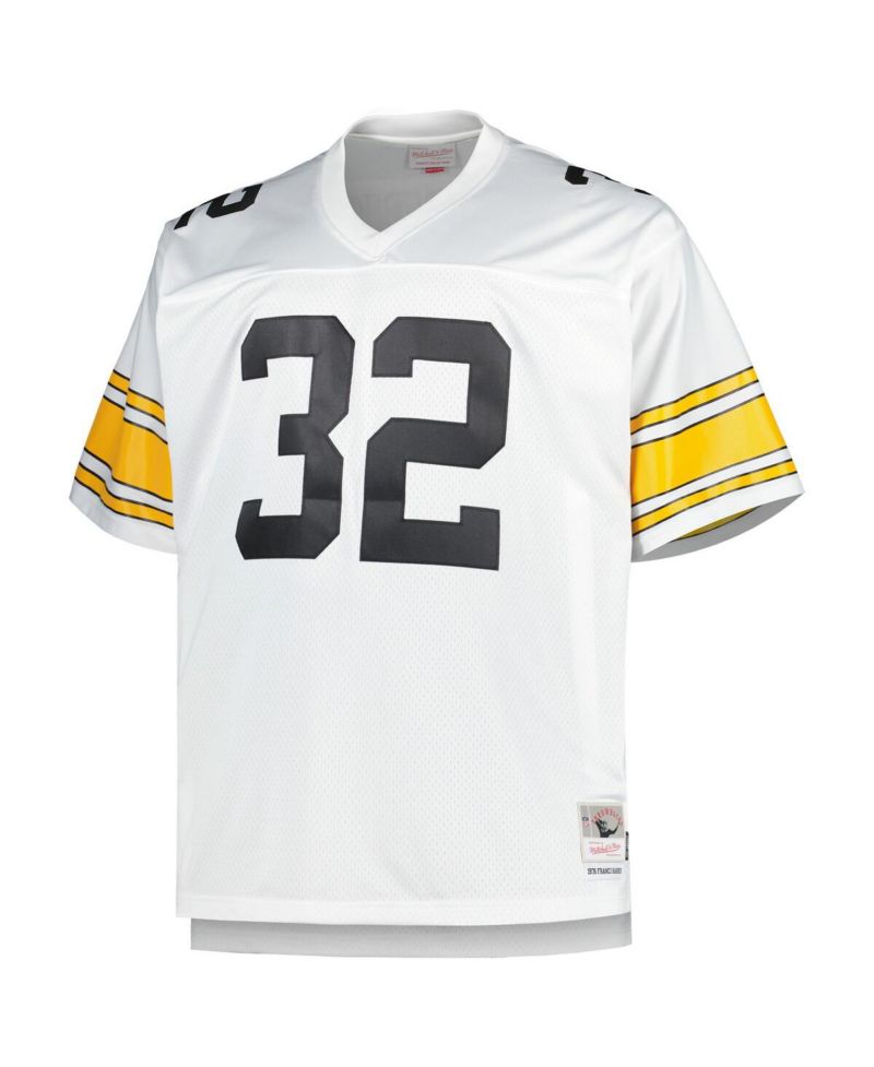 Men's Franco Harris White Pittsburgh Steelers Big and Tall 1976 Retired Player Replica Jersey