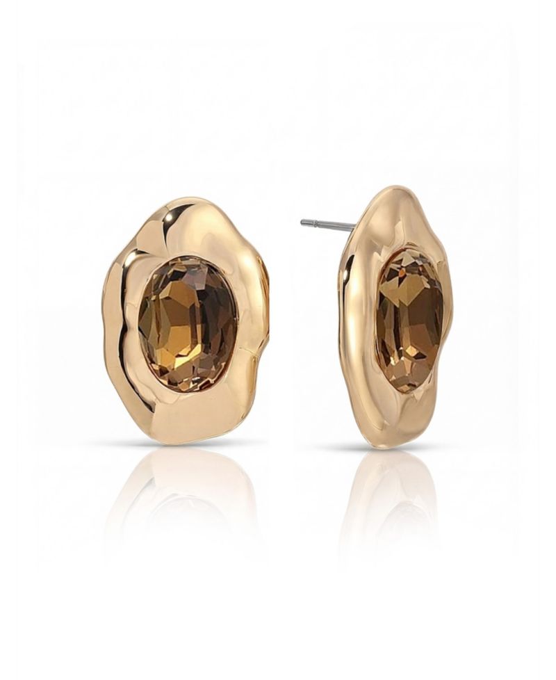 Molten Glow Crystal Stud Earrings
