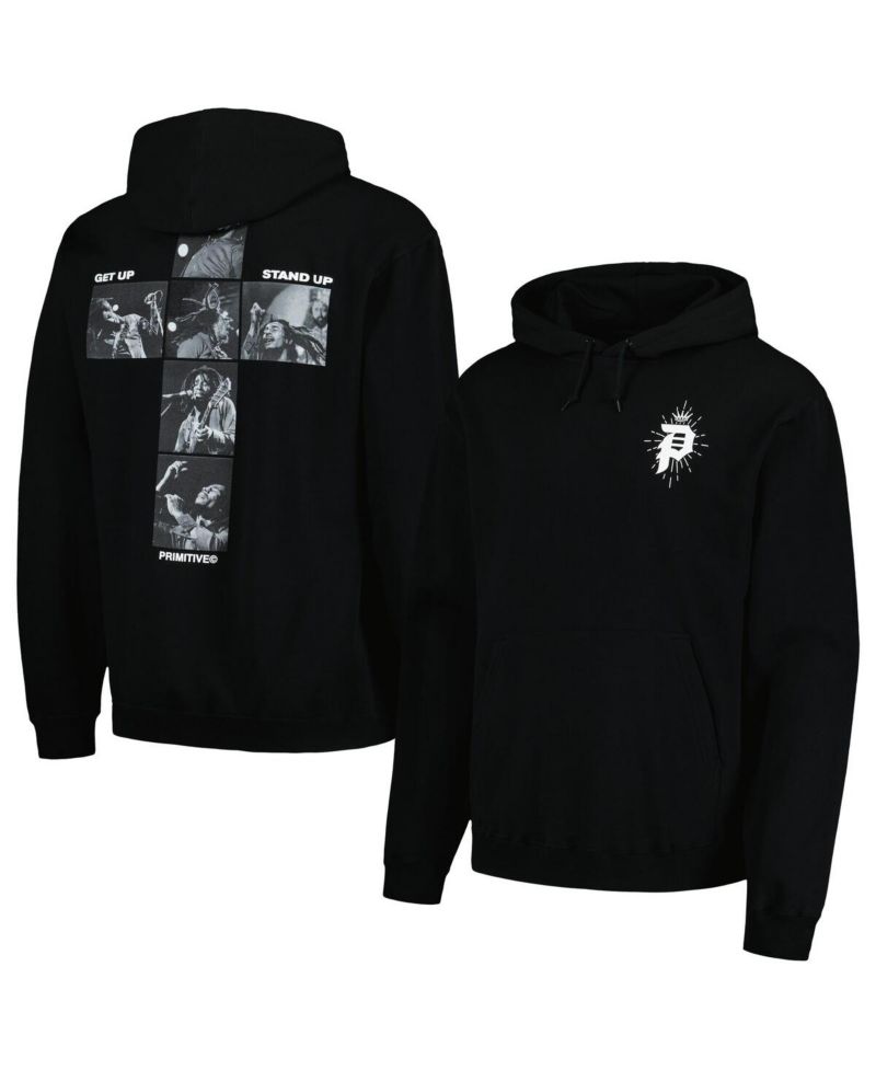 Men's and Women's Black Bob Marley King Pullover Hoodie