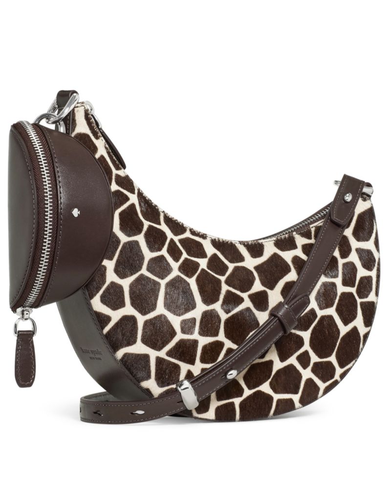 Duo Small Giraffe Print Calf Hair Crossbody Bag