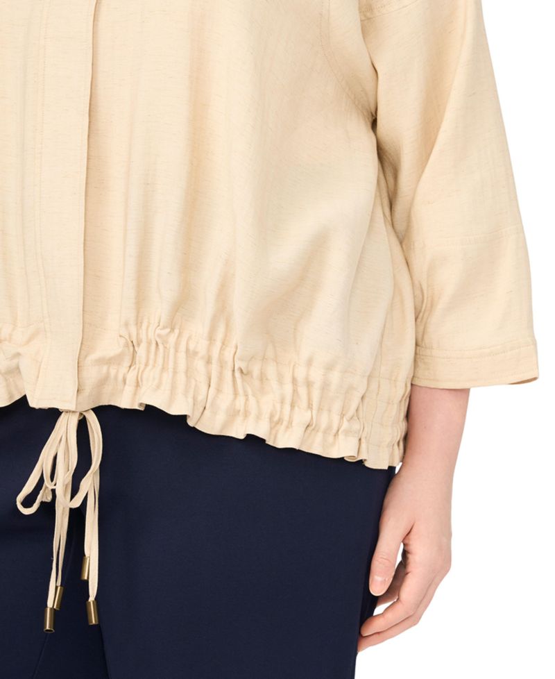 Plus Size Crewneck Cinch Raglan Jacket