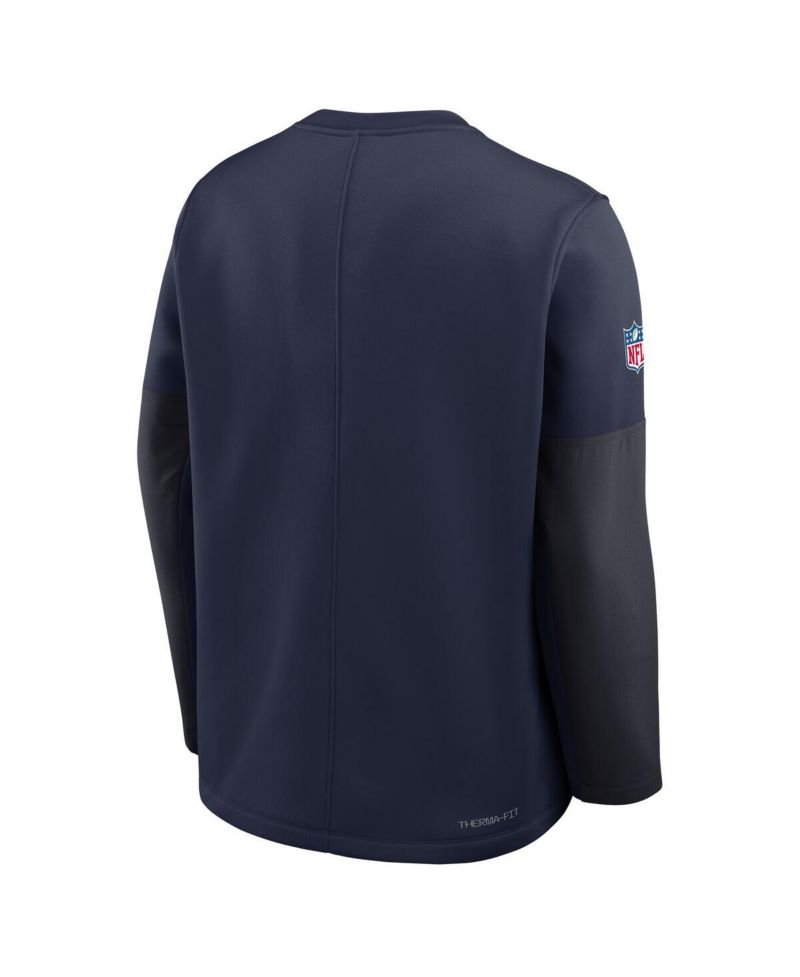 Men's Navy Dallas Cowboys Sideline Coach Therma-FIT Long Sleeve T-Shirt