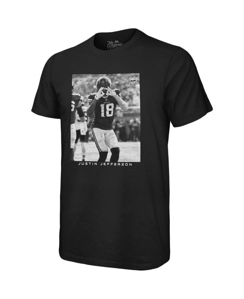 Men's Threads Justin Jefferson Black Minnesota Vikings Oversized Player Image T-shirt