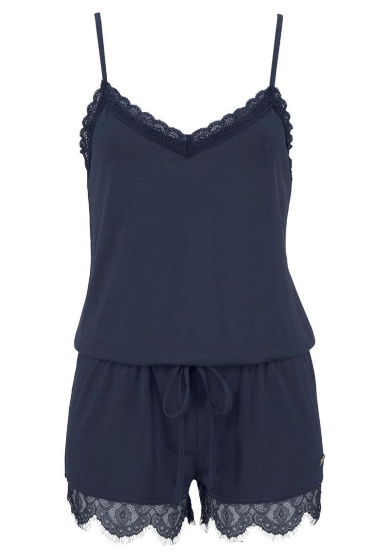 Women's Lace Detail Romper Everyday Comfort Pajama Set