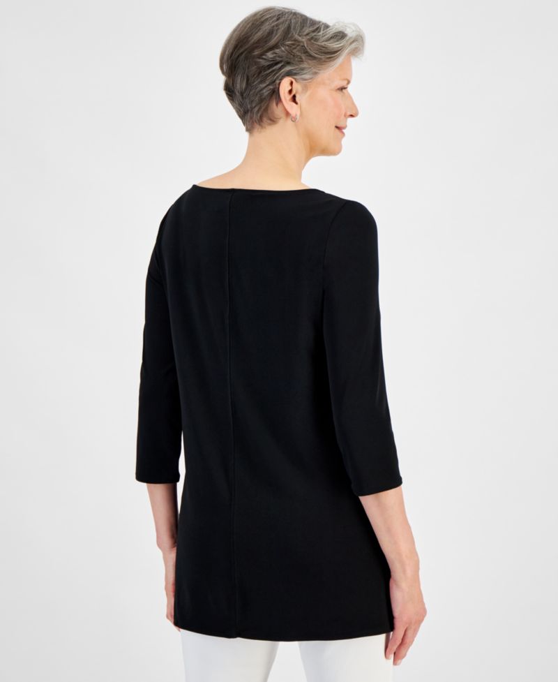 Women's Boat-Neck 3/4-Sleeve Tunic Top
