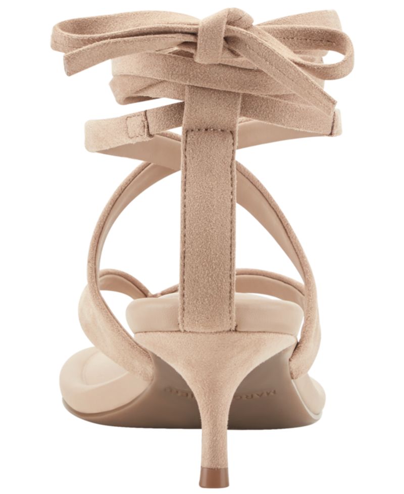 Women's Yoyo Strappy Ankle Wrap Kitten Heel Sandals