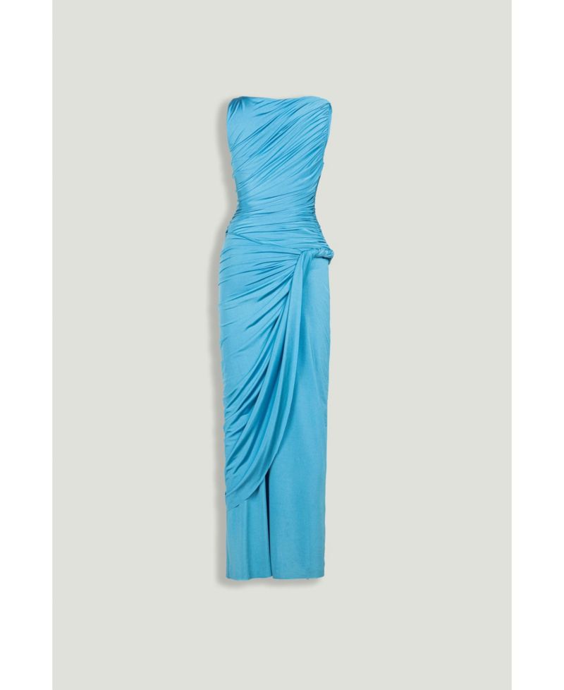 Women's Draped Sleeveless Maxi Dress