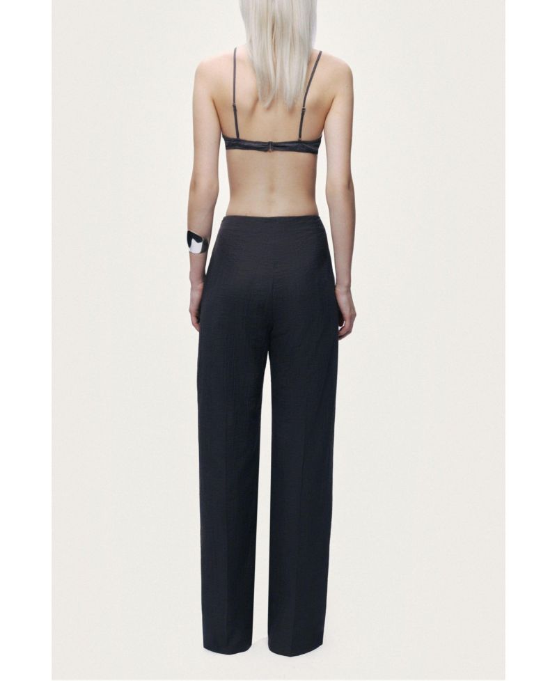 Women's High-Waisted Wide-Leg Pull-On Cotton-Blend Pants
