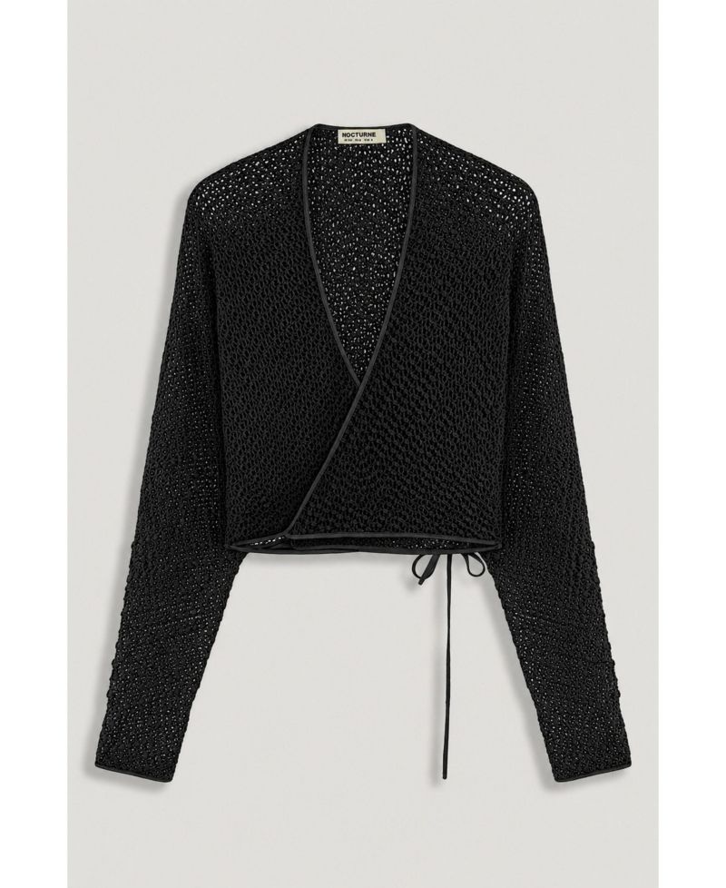 Women's Wrap Mesh Blouse