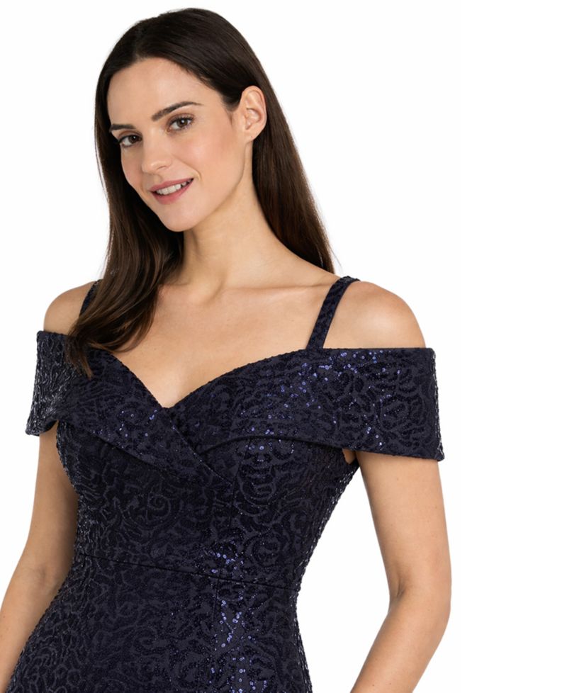 Petite Sequined Lace Gown