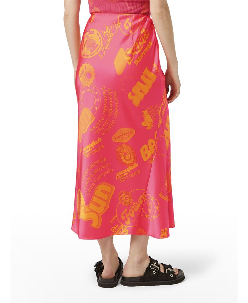 Women's Satin Midi Skirt