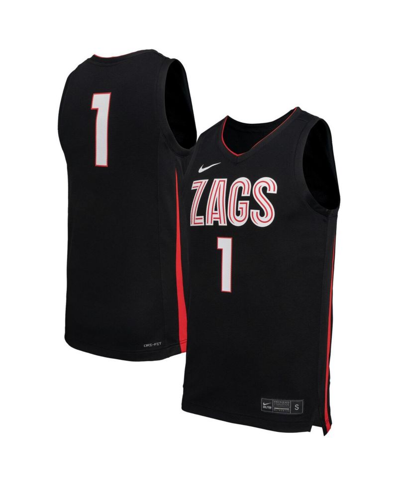 Men's Black Gonzaga Bulldogs Replica Basketball Jersey