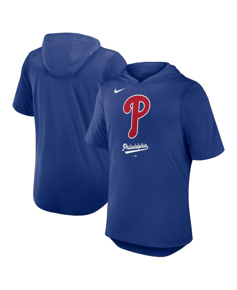 Men's Royal Philadelphia Phillies Tri-Blend Performance Hoodie T-Shirt