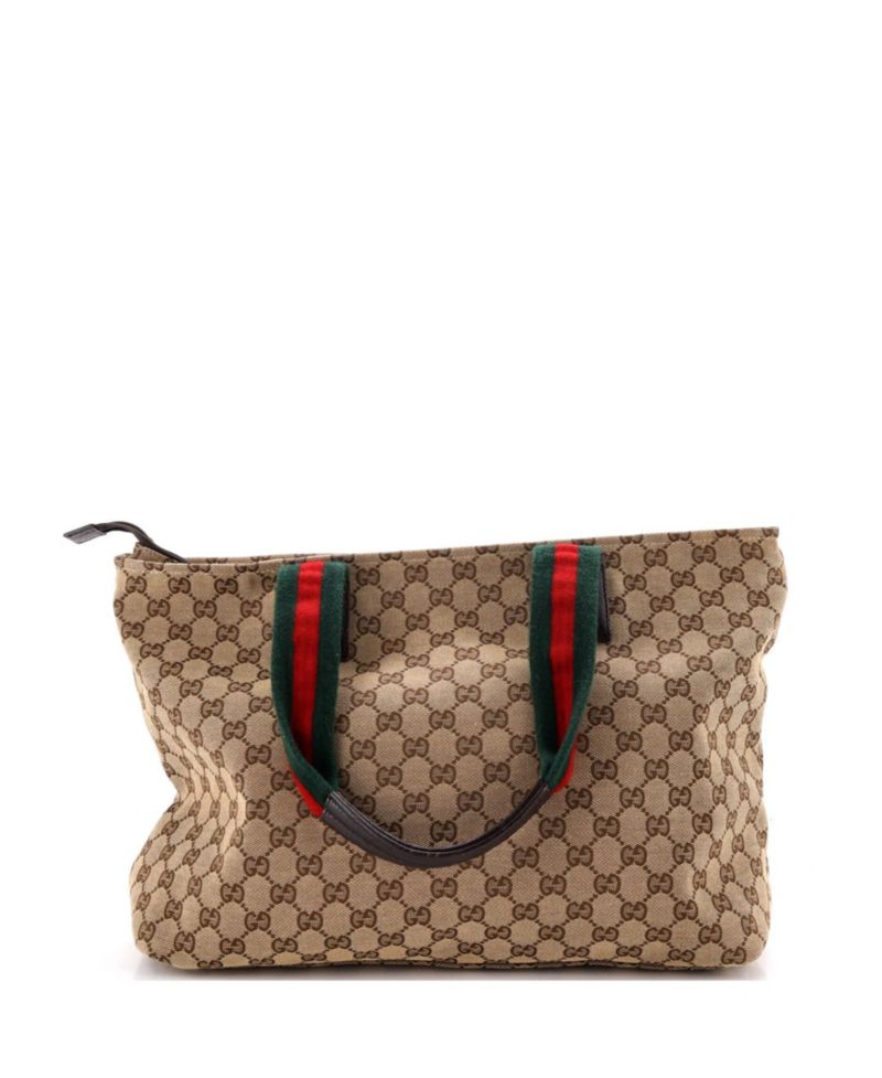 Large Diaper Web Strap Tote GG Canvas